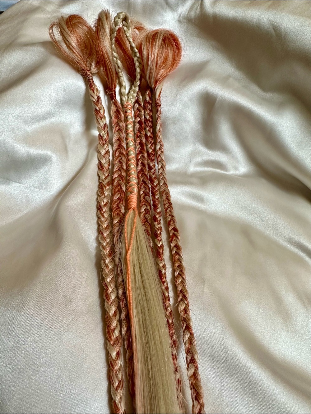 Peach & Blonde Braided Hair Extension Accent - Picture 7 of 9